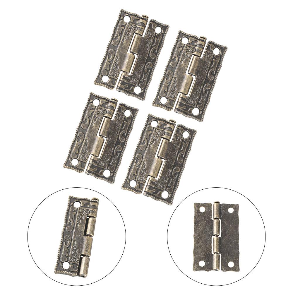 Door Hinges Hinges 4pcs Antique Printing Easy To Install Retro Design With Screws Zinc Alloy Vintage Wooden Boxes