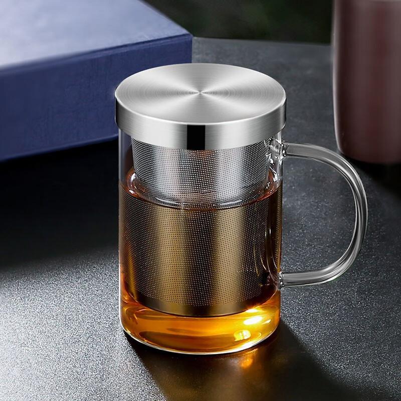 500ml Borosilicate Glass Tea Mug Glass Cup with Stainless Steel Infuser Loose Leaf Tea Cup Home Office Teacup Mug Gift Drinkware