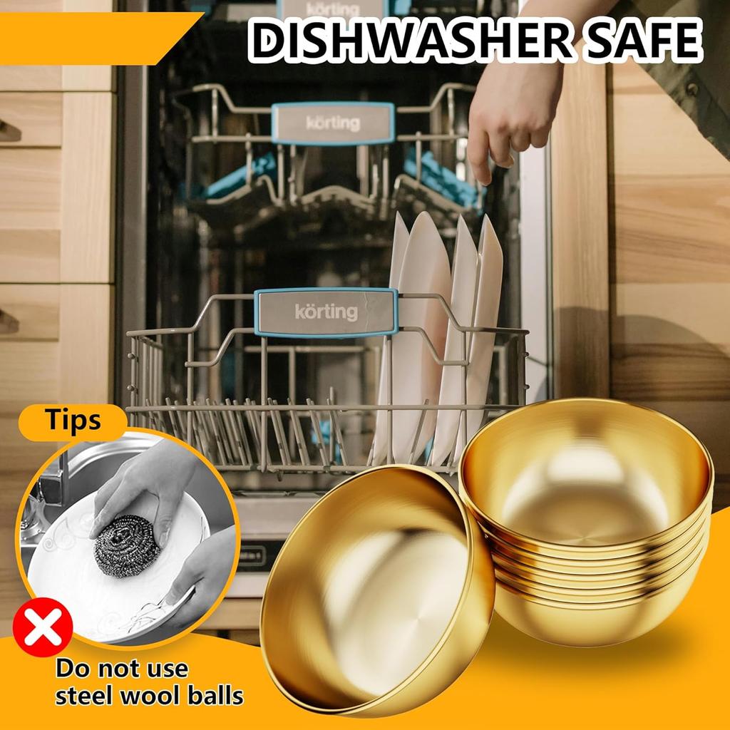 6 Pack Stainless Steel Dipping Sauce Bowls, Individual Round Pinch Bowls for Sides and Sushi, Small Prep Containers for Ingredients