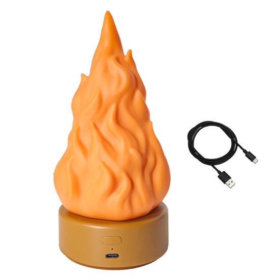 3D Fake Flame Lamp 3 Modes Adjustable USB Rechargeable Simulated Campfire Light Home Indoor Outdoor Tent Decorative LED Night Light