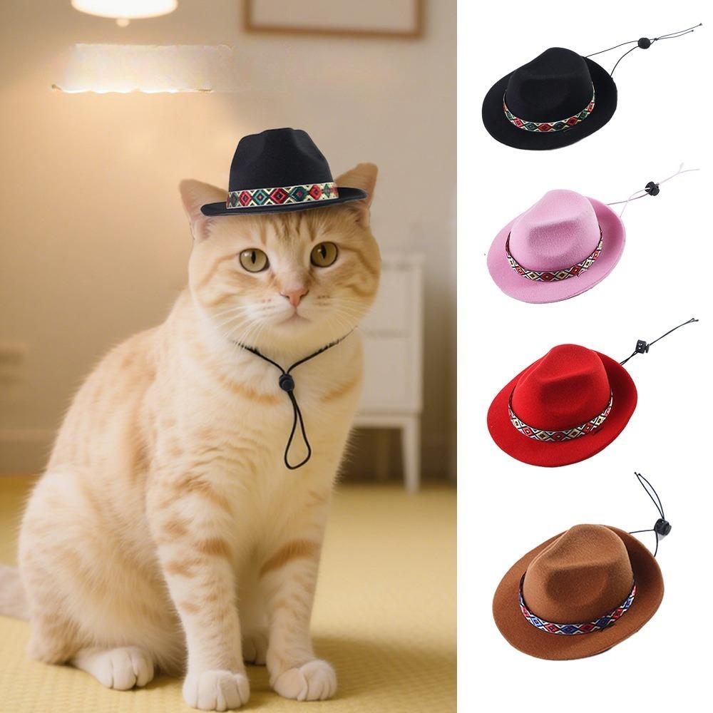 Pet Western Cowboy Hat Pet Sun Hat Big Edge Sunscreen Dog Hat Cat Top Hat Dress Up