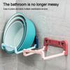 Folding Bathroom Storage Rack Multi-Purpose Basin organizer Shelf Creative Washbasin Hooks Holder