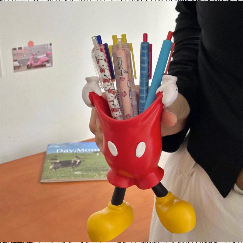 MiQI Cute Cartoon Pants Pen Holder Desktop Storage Organizer For Office Home Vanity Students Makeup Brush Toothbrush Holder