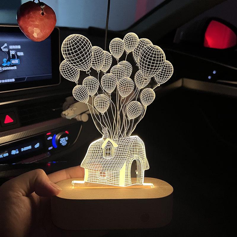 

High-End 3D Night Light: Solid Wood Ornament - Ideal Birthday or Mother s Day Gift for Girls and Best Friends USB Charging - 5mm Board [Black Gift Box]