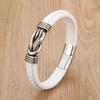Men's Braided Leather Bracelet with Stainless Steel Magnetic Clasp – European & American Fashion Accessory