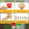 48-Piece 6 Different Sizes And Cute Shapes Diy Wooden Mushroom Set