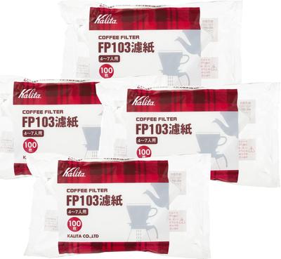 Kaffeefilter FP103 Filterpapier für 4 bis 7 Personen, 100 Stück, Weiß #15085, 4er-Set