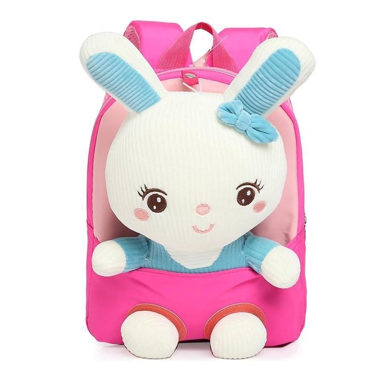 Stylish Cute Canvas Toddler Backpack Adorable Bunny Removable For Snacks