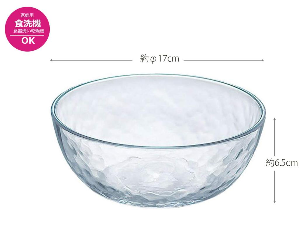 Toyo Sasaki Glass Plate Gracieux Ball 17 Set of 36 Made in Japan Dishwasher Safe Deep Plate Medium Bowl Glass Plate Round Plate Utensil Plate