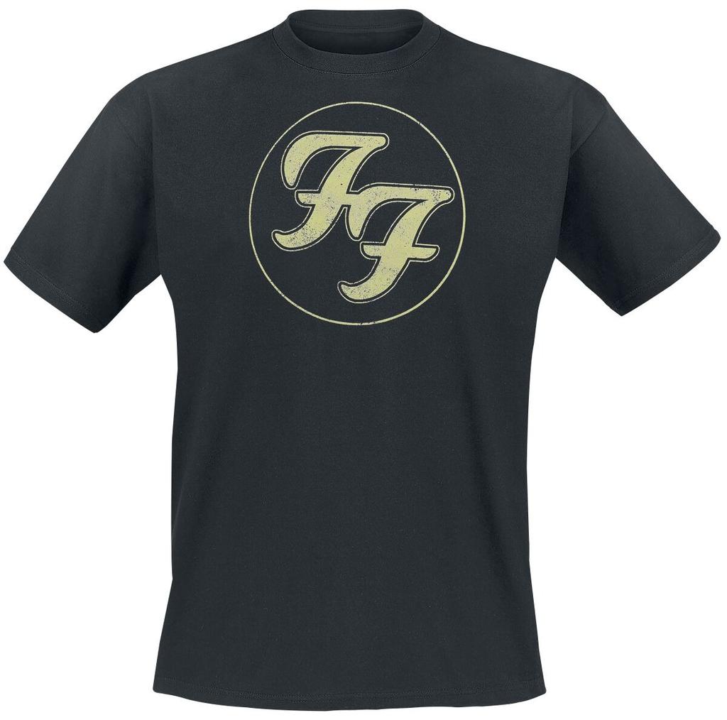 Foo Fighters Retro Wing & Lightning Badge Print T-Shirt, Cotton Unisex Rock Fans Tee