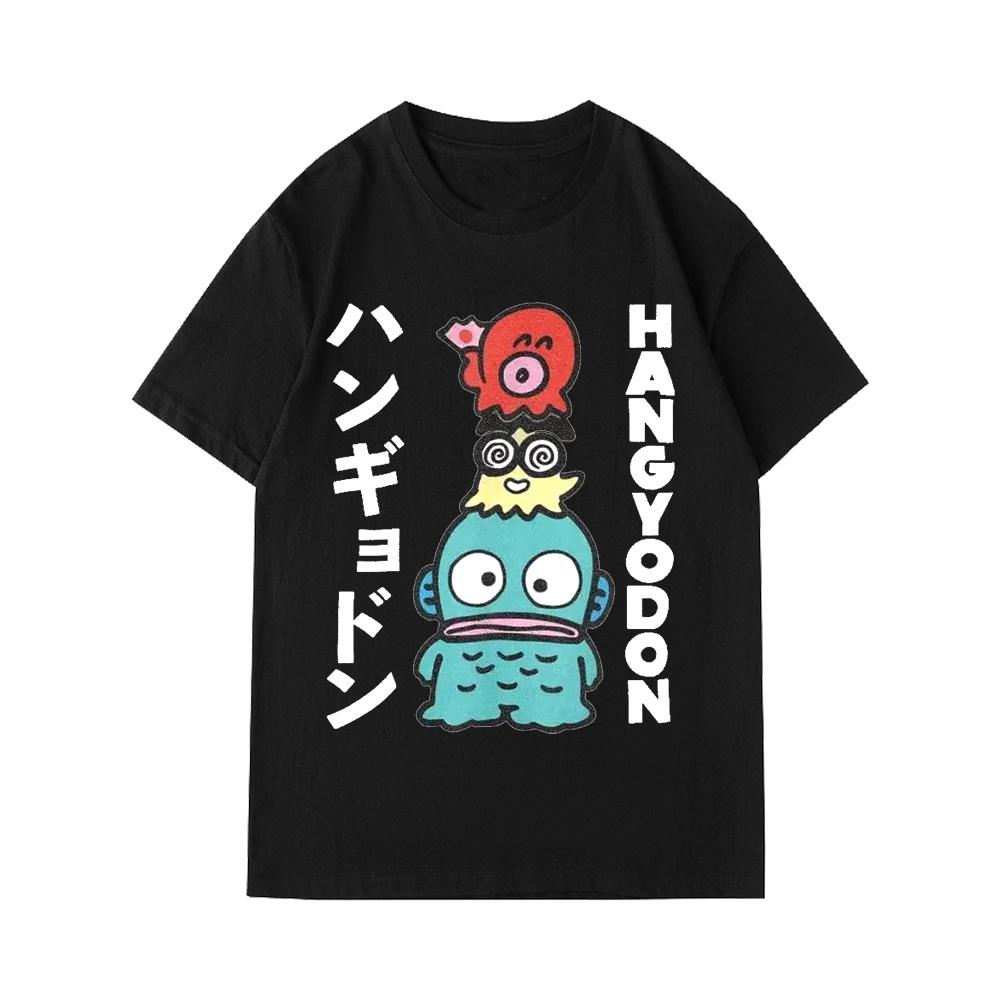 Hangyodon Japonské pro Muže Ženy Tričko Vintage Topy Košile Dámské Krátký Rukáv Léto Dámské Oblečení Y2k Top Dámské Oblečení