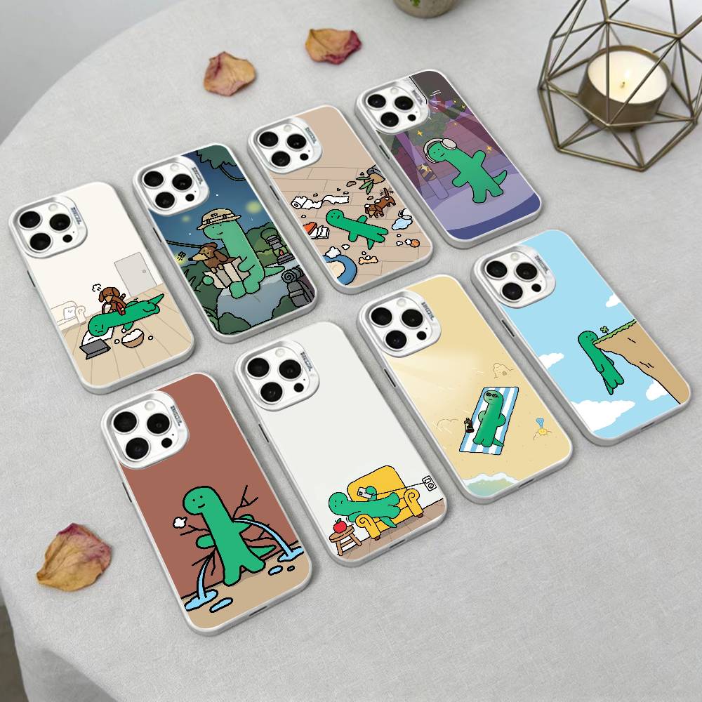 JOGUMAN Studio Dinosaurier Cut Handyhülle Für iPhone 17,16,15,14,13,12,Pro MAX Schwarz Matt Stoßfeste Hülle