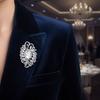 Alloy Rhinestone Brooch Pin With Zinc Alloy Glass Design For Wedding Party