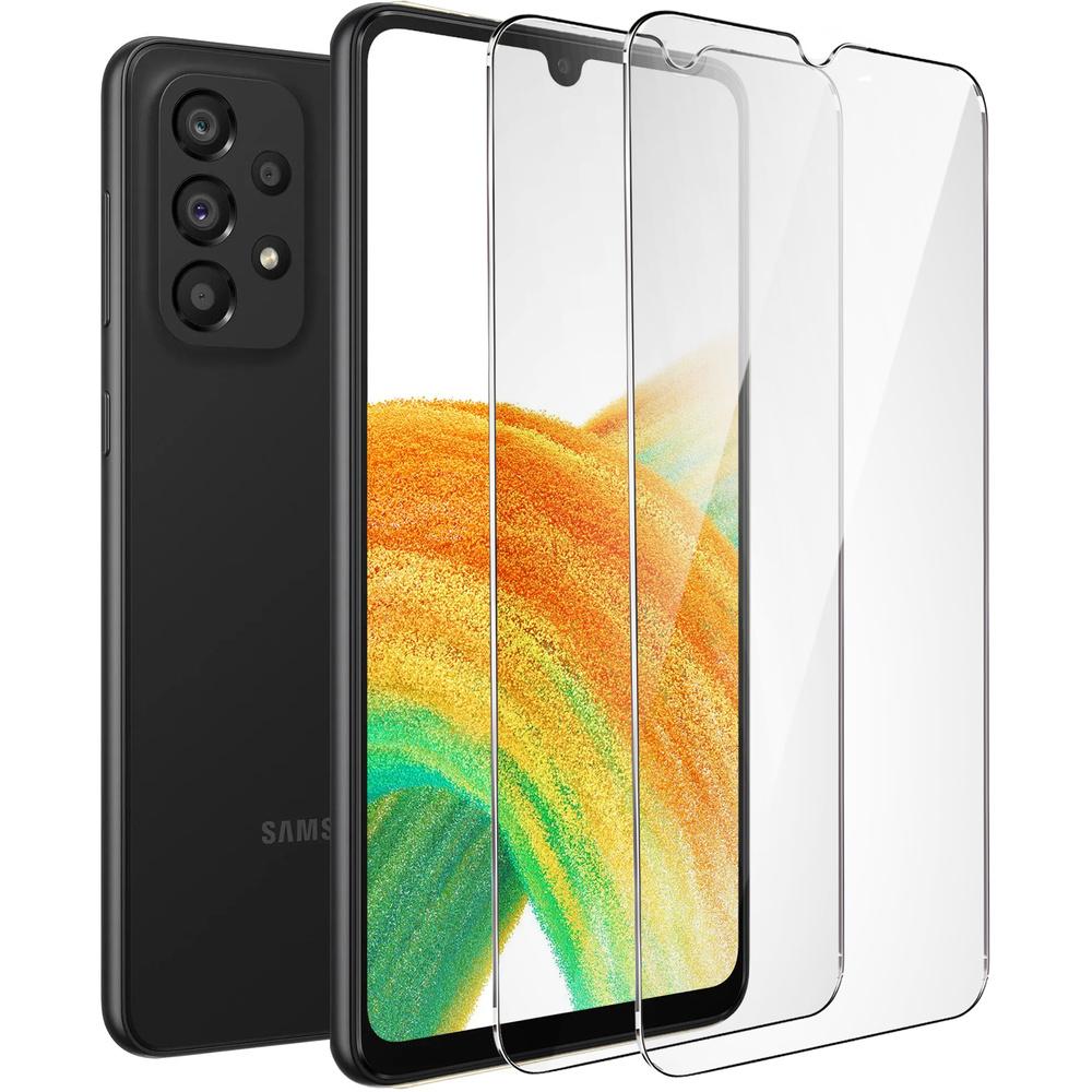 2x Tempered Glass for Samsung Galaxy A33 5G, ERBORD 9H Hard Glass, glass