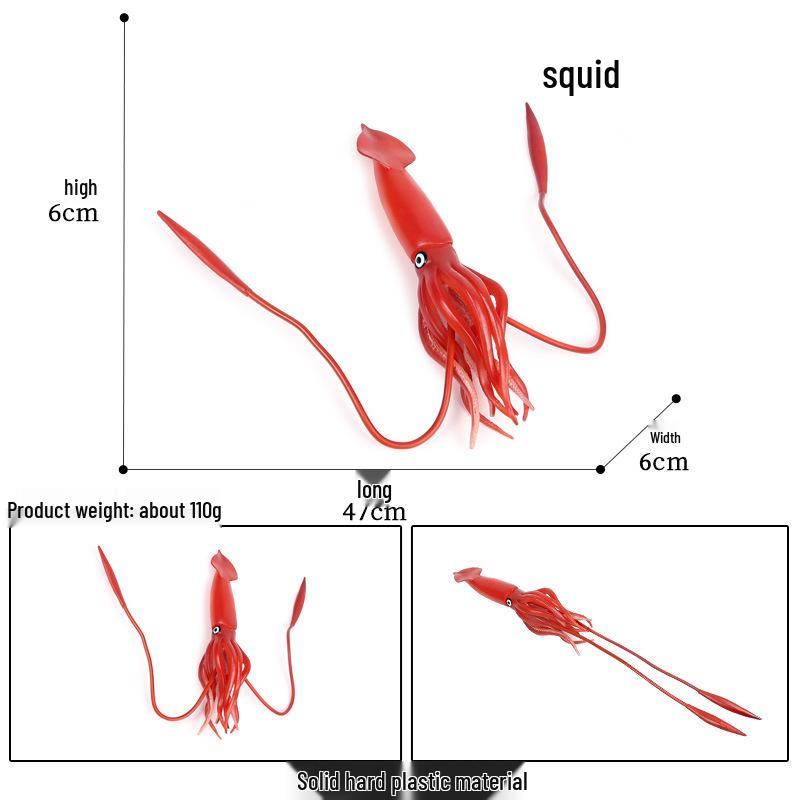 Marine Life Toy Set: Squid, Octopus & Jellyfish Figurines for Kids