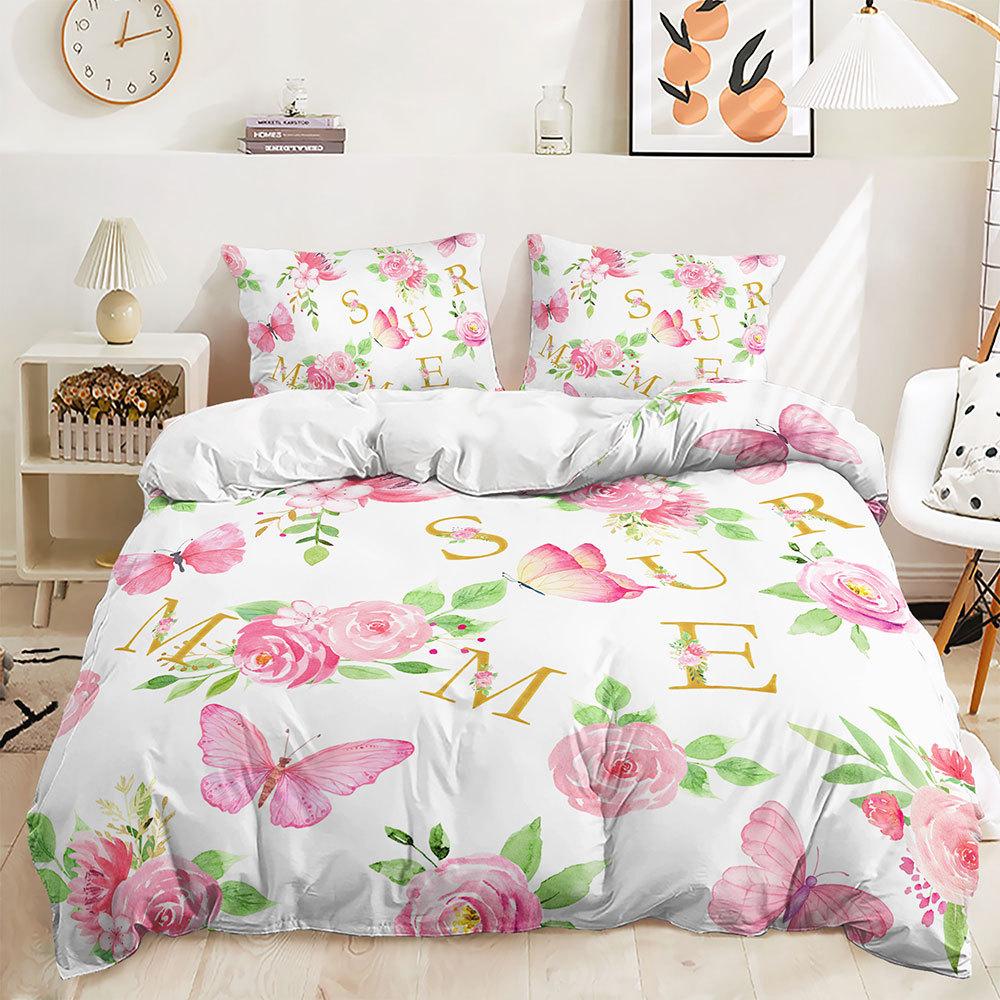 

Three-Piece Quilt Cover Rainbow Princess Two-Piece Bedding Kit Digital Printing 135 * 200 (two-piece set) 90g