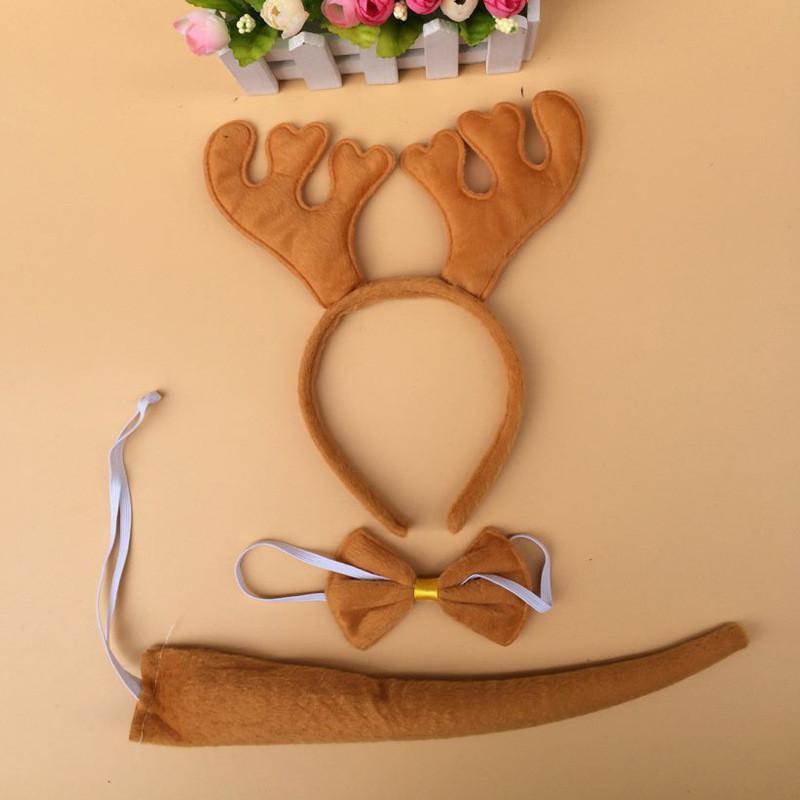 Halloween Animal Tiger Headpiece With Red Horns Demon Headband Cosplay For