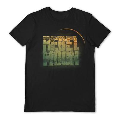 Rebel Moon T Shirt Official Tech Logo  Black In 5 Sizes Vintage Washed Slightly Designer Clothes Stylish Homme Stretched Unisex
