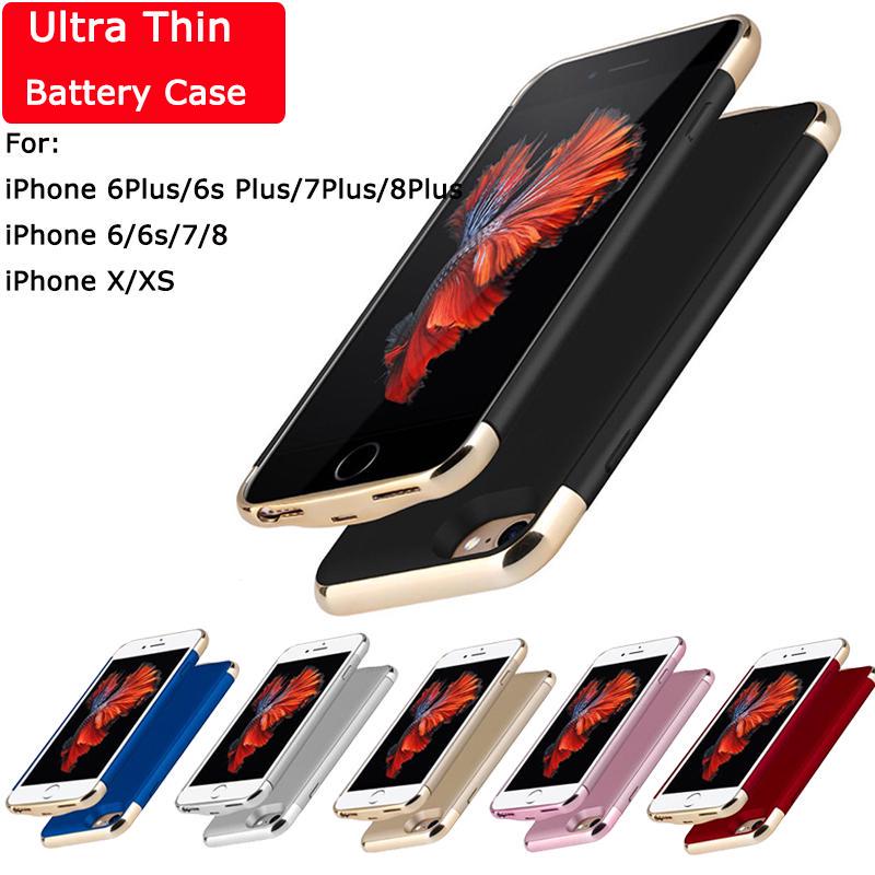 Ультра тонкий внешний аккумулятор случае для iPhone 8 7 6 6s плюс X XS мощность банка аккумулятор зарядное устройство телефон случае – купить по низким ценам в интернет-магазине Joom
