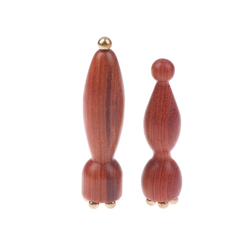 Instrument portabil pentru Gua Sha facial din alamă și lemn de trandafir, pentru frumusețe, cu semințe de lotus, pentru relaxarea ochilor, puncte meridianale, acupunctură