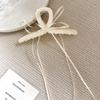 Hepburn-Style Black Double-Sided Bow Shark Hair Clip for Women