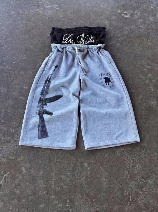 Unisex Doppelbund Gestickte Bedruckte Gerade Bein Jogginghose Street Hip Hop Stil Kordelzug Lässige Sporthosen Paar Locker Sitzende Schweißhosen
