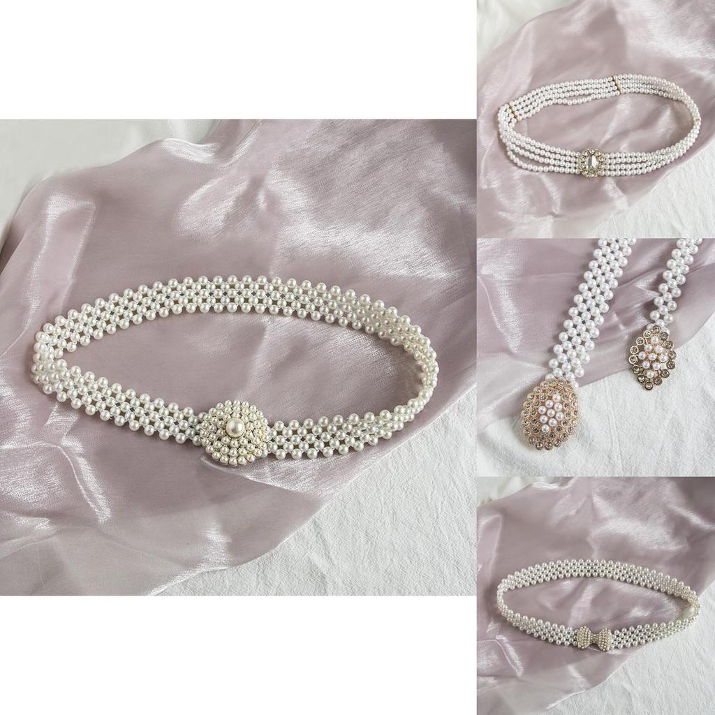 Korean Style Pearl Belt For Females With Stretchable Design For Dress Night Out