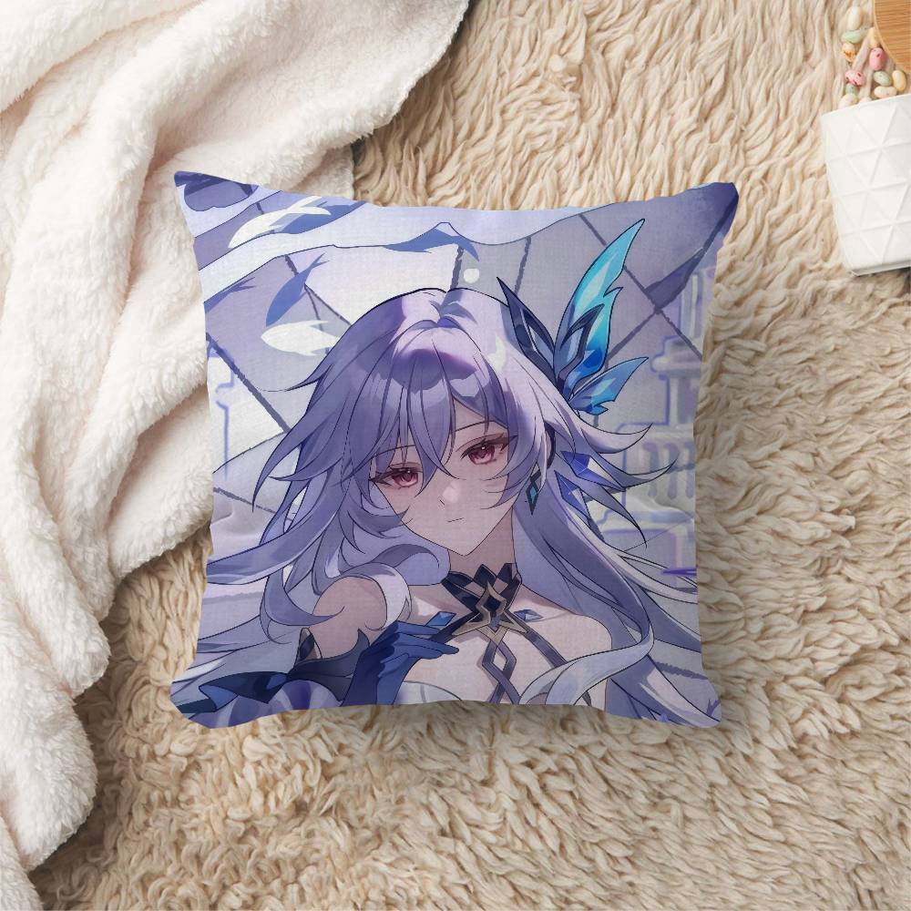 Game Genshin Impact Skirk Cushion Cover Polyester Sofa Cushions Decorative Throw Pillows Home Decoration Pillowcover
