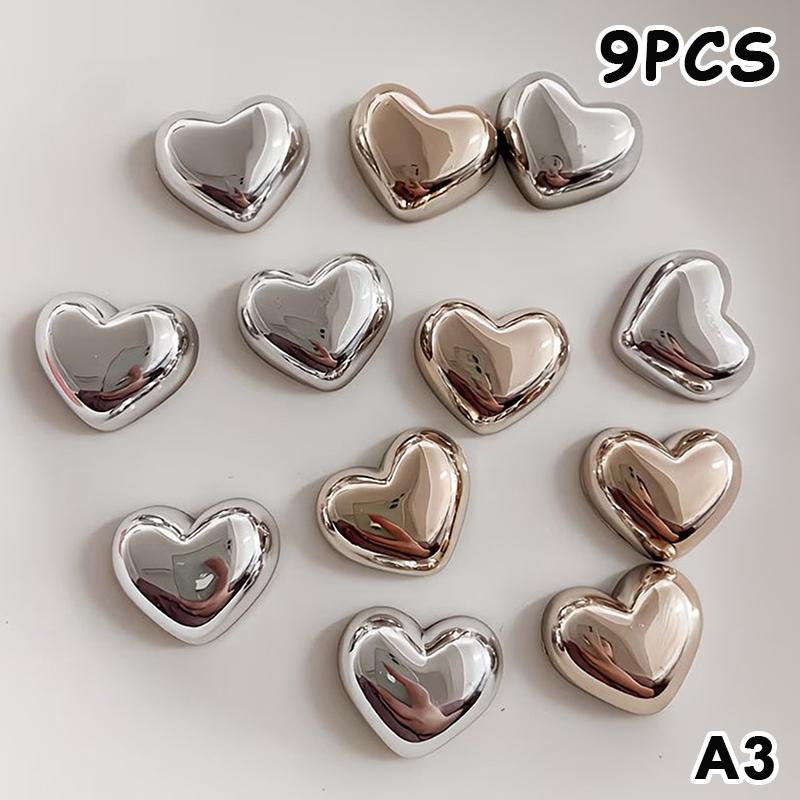 9Pcs Heart-Shaped Decorative Refrigerator Magnets Set Cute Decoration For Home Office Whiteboard Dishwasher Decor Perfect Gift