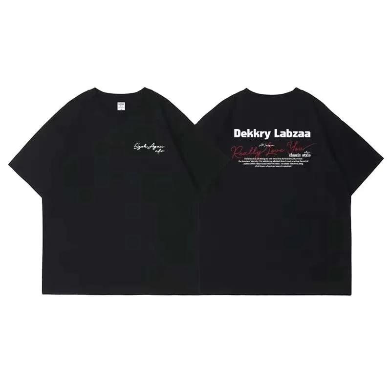 2025 New American Men's Letter Print T-shirt 100% Cotton Short Sleeve Tee Comfort Casual Street Fitness Sport Y2k Top Men Clothe