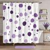 Abstract Point Shower Curtain Green, Orange And Beige White Circle, Minimalist Modern Art Of Contemporary Bathroom Decoration