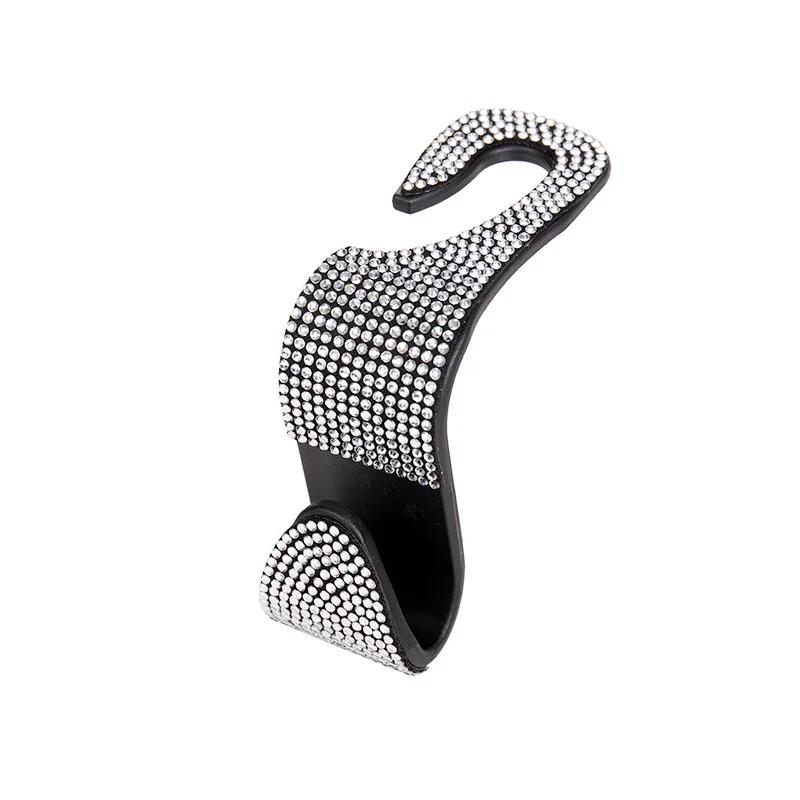 Rhinestone Car Seat Back Hook Bling Diamond Hanger Auto Back Universal Headrest Mount Storage Holder Car Interior Accessories.