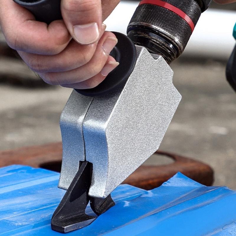 Drill Powered Metal Cutting Tool  Cutter Attachment with Pivoting Head for Quick and Clean Iron Sheet Aluminum Cuts