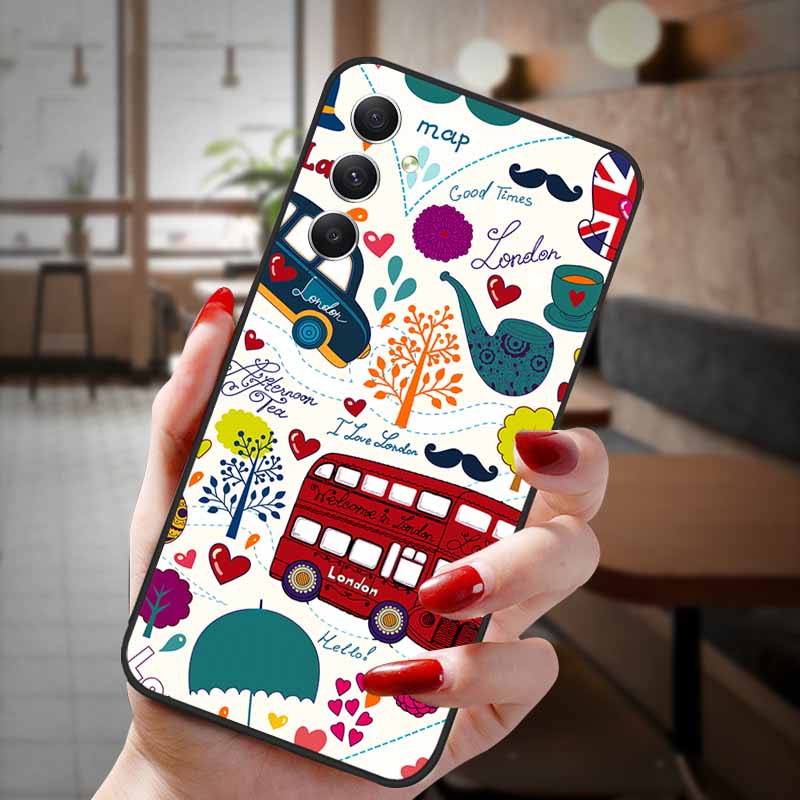 For Samsung Galaxy A55 5G Case 3D Emboss Floral Relief Silicon TPU Soft Phone Cover for Galaxy A15 A25 5G Bumper Funda A 55 A35