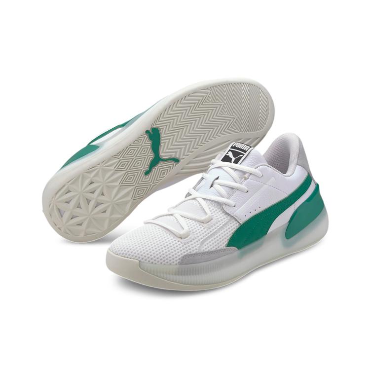 New PUMA Clyde Hardwood White Green 193663-02