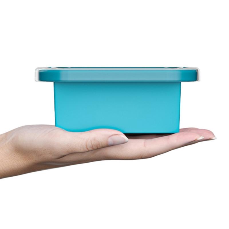 Platzsparende quadratische Silikon-Lebensmittelbox für die Kühlschrankorganisation Suppen-Gefrierfachschale mit Deckel Küchenwerkzeug