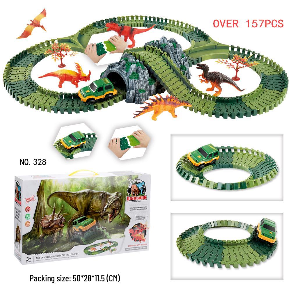 Children's DIY Electric Racing Car & LED Train Educational Toy Set