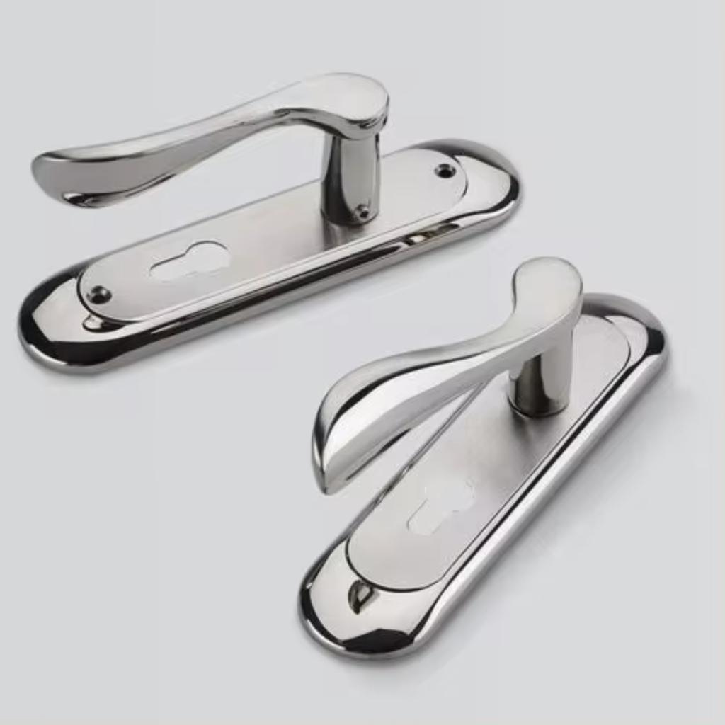 1 conjunto de fechadura de porta de madeira com alavanca interna, segura para uso, trava dupla, trava de alta qualidade com alça antiderrapante, resistente à ferrugem