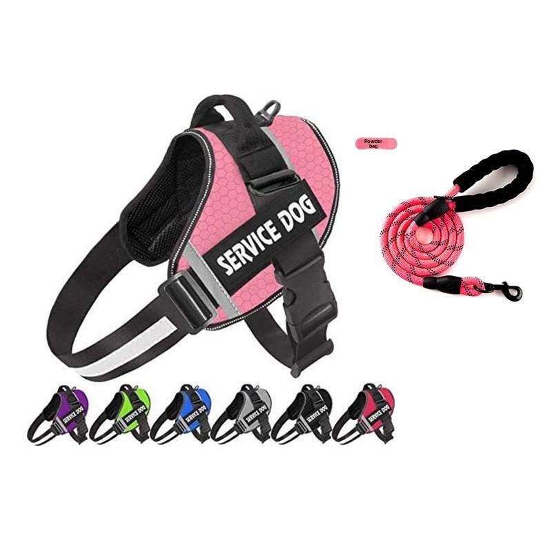 

Поводок для собаки светоотражающий и взрывозащищенный, с нагрудным и спинным ремнем, чтобы собака не вырвалась с поводка. XS розовый