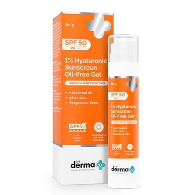 The Derma Co 1% Hyaluronic Sunscreen Oil-Free Gel SPF 50 PA++++ 50g