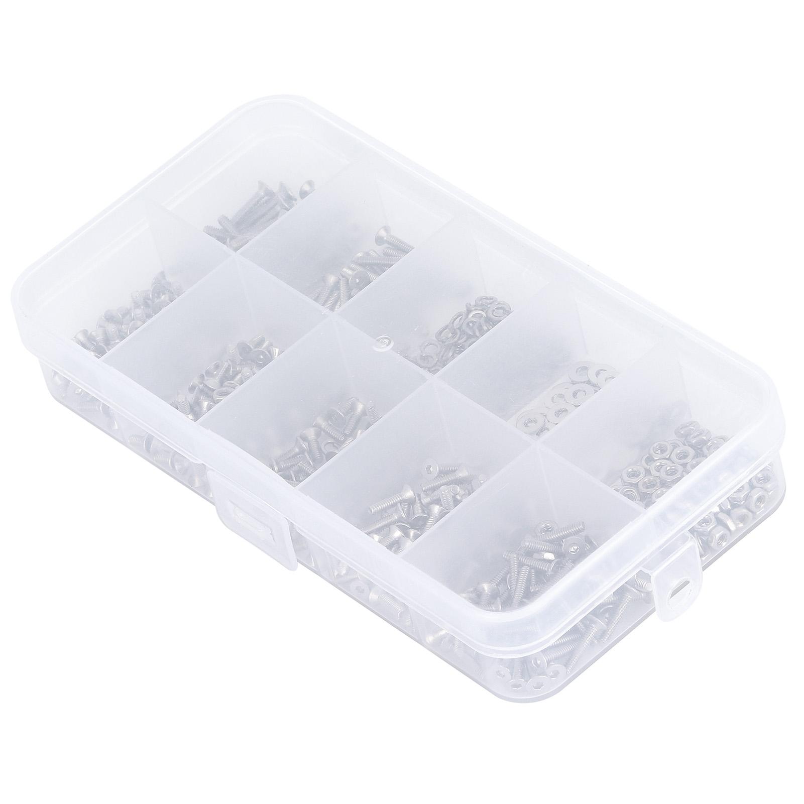 

600PCS Stainless Steel Countersunk Hex Socket Bolts Hex Nuts Washers Assortment Set