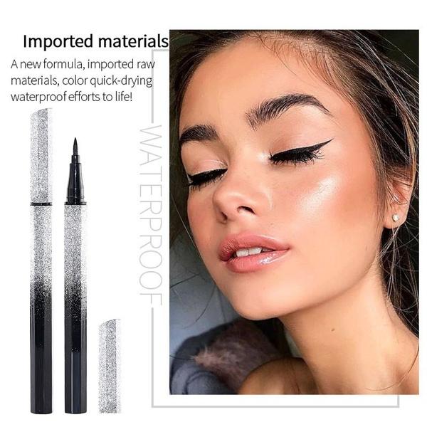 2 Stück Sternenhimmel Eyeliner Stift Flüssig ist nicht leicht zu verschmieren mit Make-up. Anfänger Eyeliner Stift Schwarz