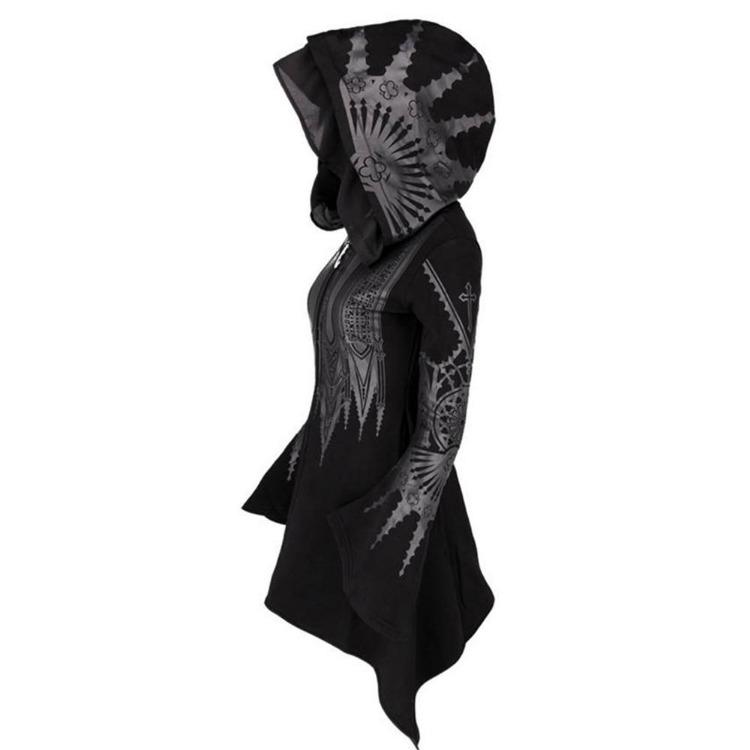 Women's Long Padded Casual Sweatshirt Coat Loose Fit Long Sleeve Zipper Hooded