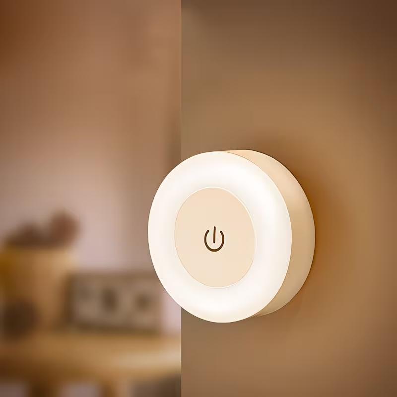 Modern LED Touch Control Night Light Rechargeable Night Light Adjustable Brightness Warm & Cool White Portable LED Lamp for Bedroom Hallway Wardrobe
