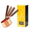4pcs Kitchen Tools Measuring Spoons Cups Set Wood Handle Stainless Steel Teaspoon Coffee Sugar Scoop Cake Baking Cooking Gadgets