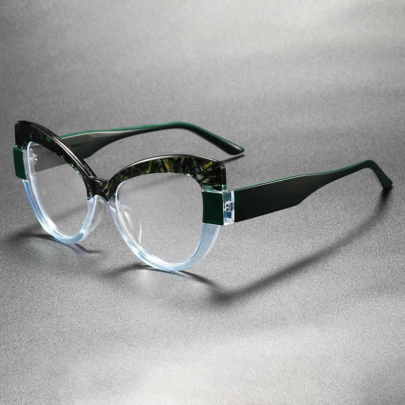 

Personalized and Trendy Patterned Cat-eye Anti-blue Light Glasses for Women and Men Luxury Designer Lenses Fashion Wear Take синій