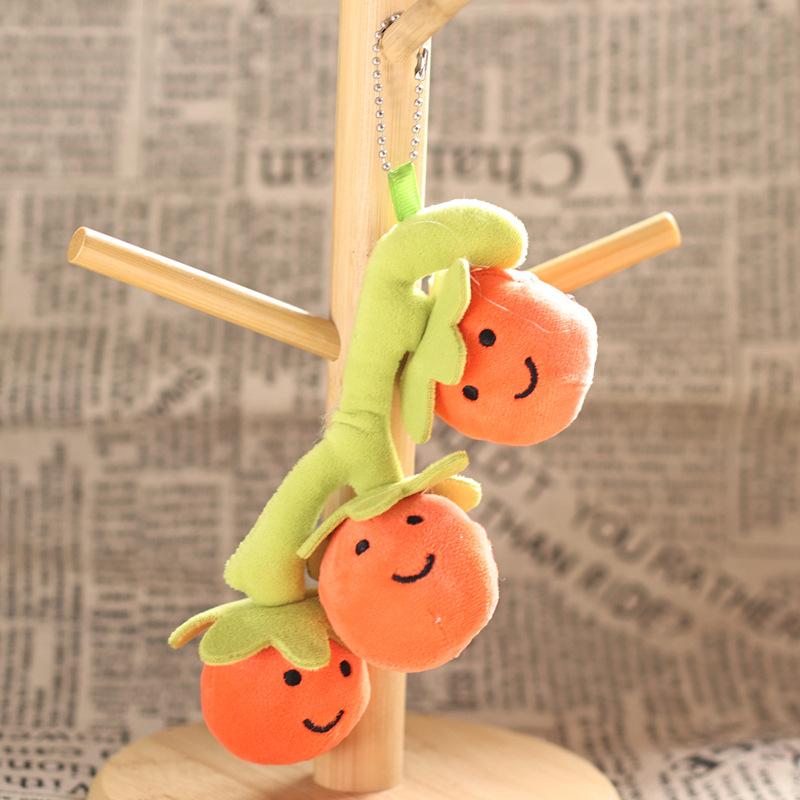 1Pcs Latest Olive Tomato Plush Pendant Cute And Charming Vegetable Adorable Triple Fruit Doll Toy Pouch Keychain Backpack Decoration