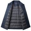 New Winter Down Jacket for Middle-aged Men 90 White Duck Down Button Style Warm Business Casual Lapel Jacket