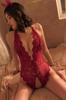 Lace Private Area Open Back Accessory Fancy Underwear Red