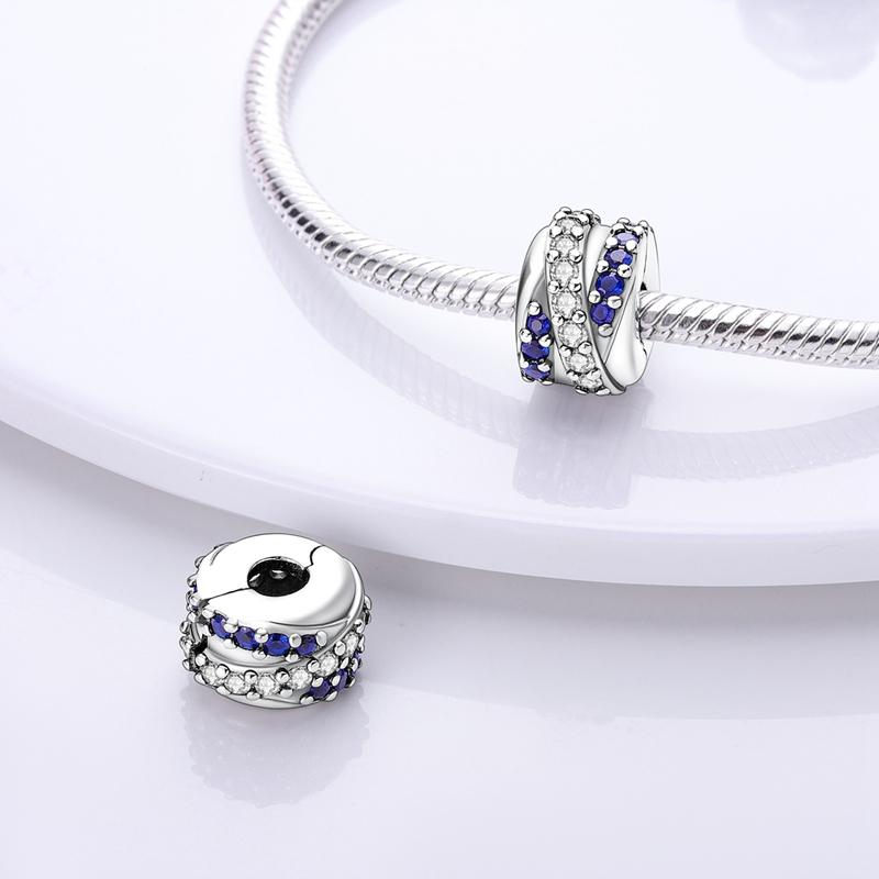 Blau 925 Silber Rotierende Dämonenauge Handfläche Mond Sternenhimmel Anhänger für Damen Armband Schmuck